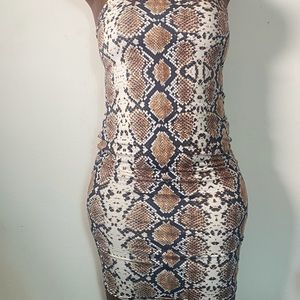 Snake print strapped midi
